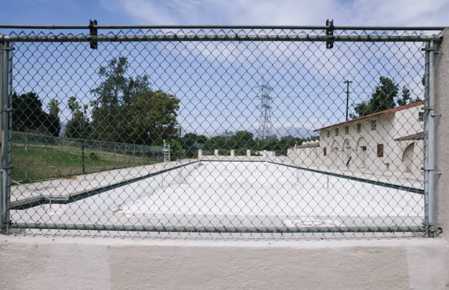 Griffith Park Pool historic 1927 Spanish Colonial Revival pool house at Riverside Drive and Los Feliz Boulevard Los Angeles