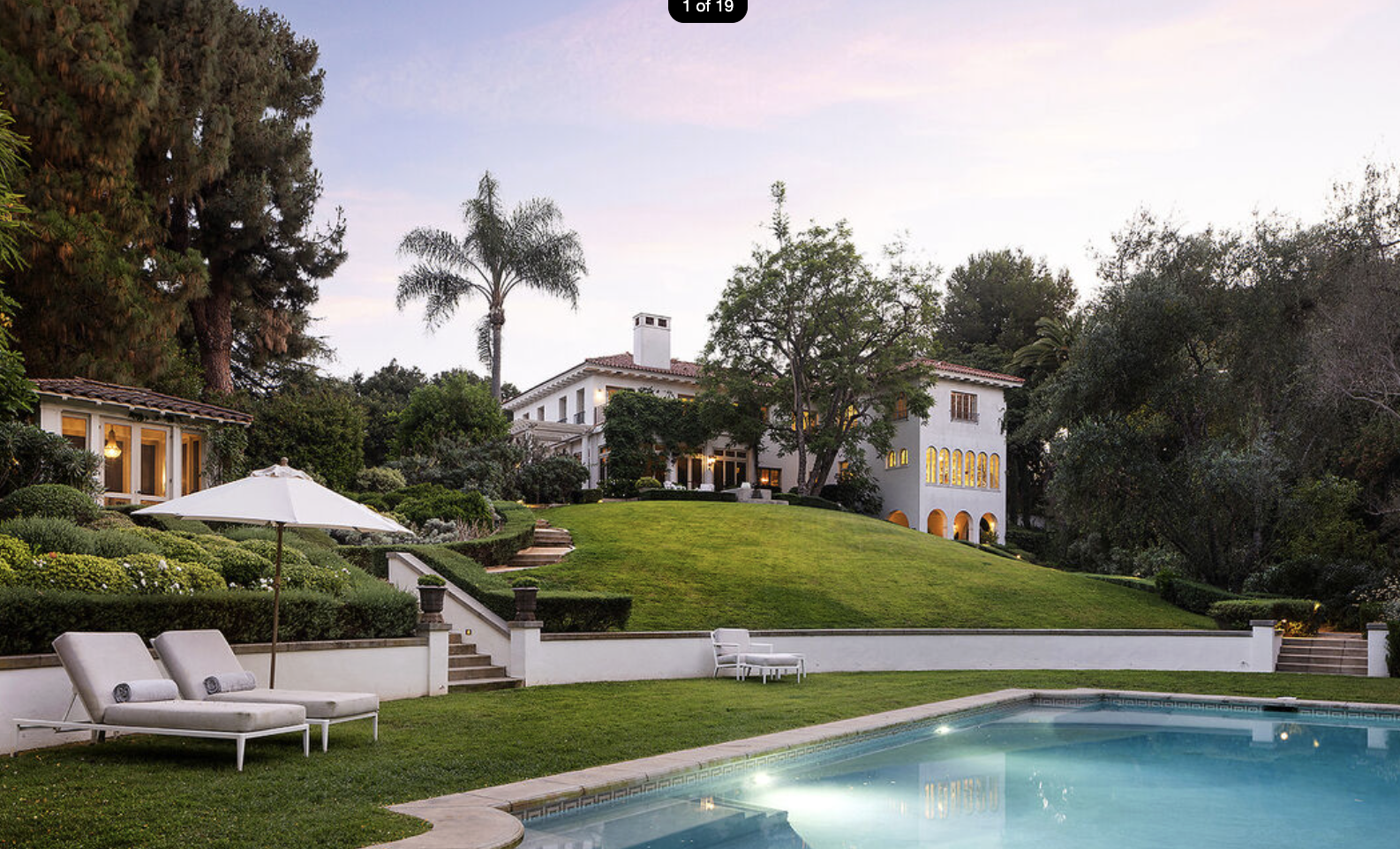 Exterior of 2000 De Mille Drive, Angelina Jolie's historic Laughlin Park estate in Los Feliz, Los Angeles.