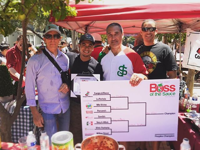 #TBT To winning the San Jose&rsquo;s little Italy #bossofthesauce contest! Our #marinara #sauce really made an impact in the judges mouths. The event was a blast! 
Don&rsquo;t miss this upcoming year&rsquo;s event! Try all the sauces :) #miovicino#mi