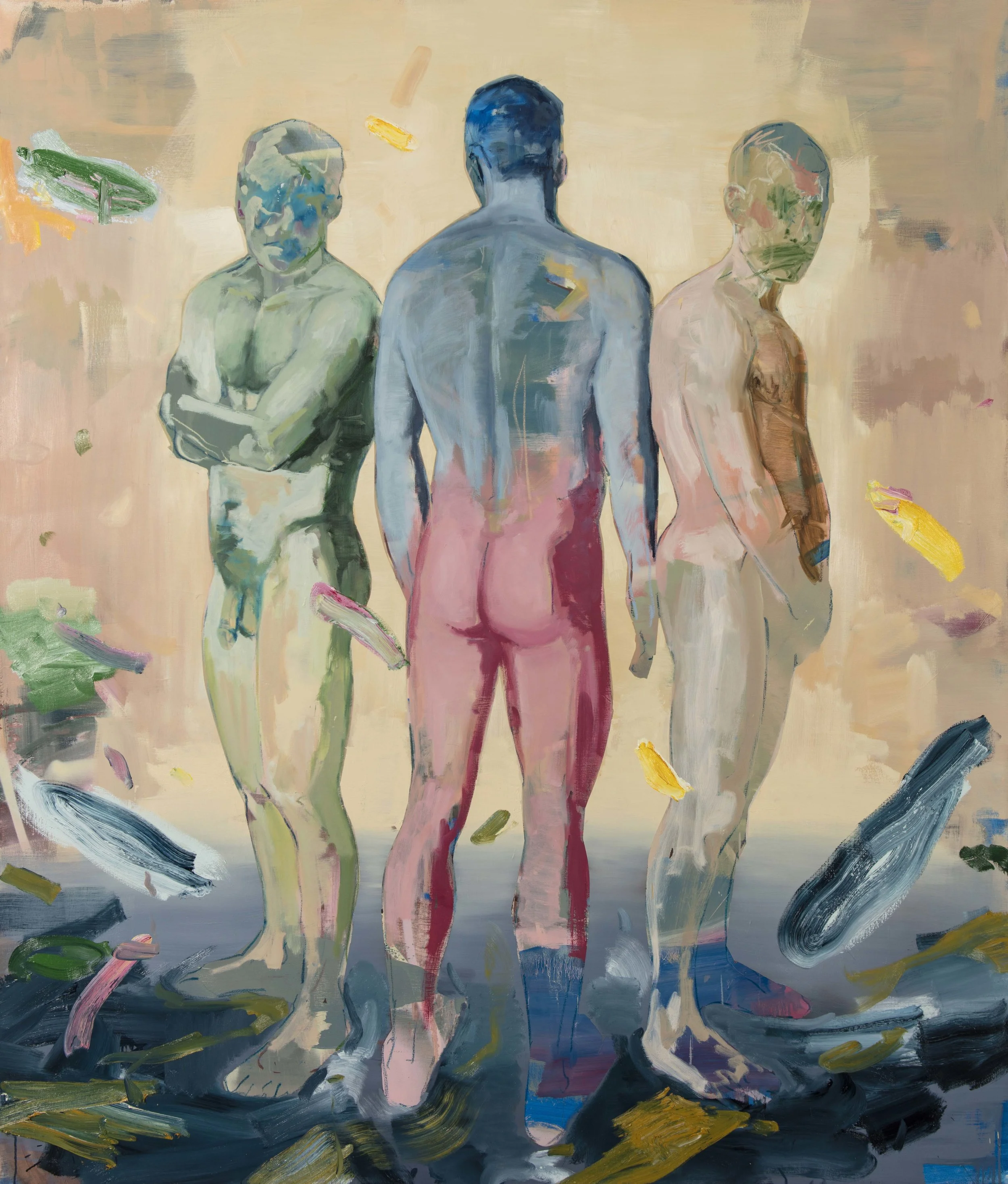 Disgrace, Oil and Spray Paint on Canvas, 82” x 70” ( 178cm x 208.5cm ) 2018