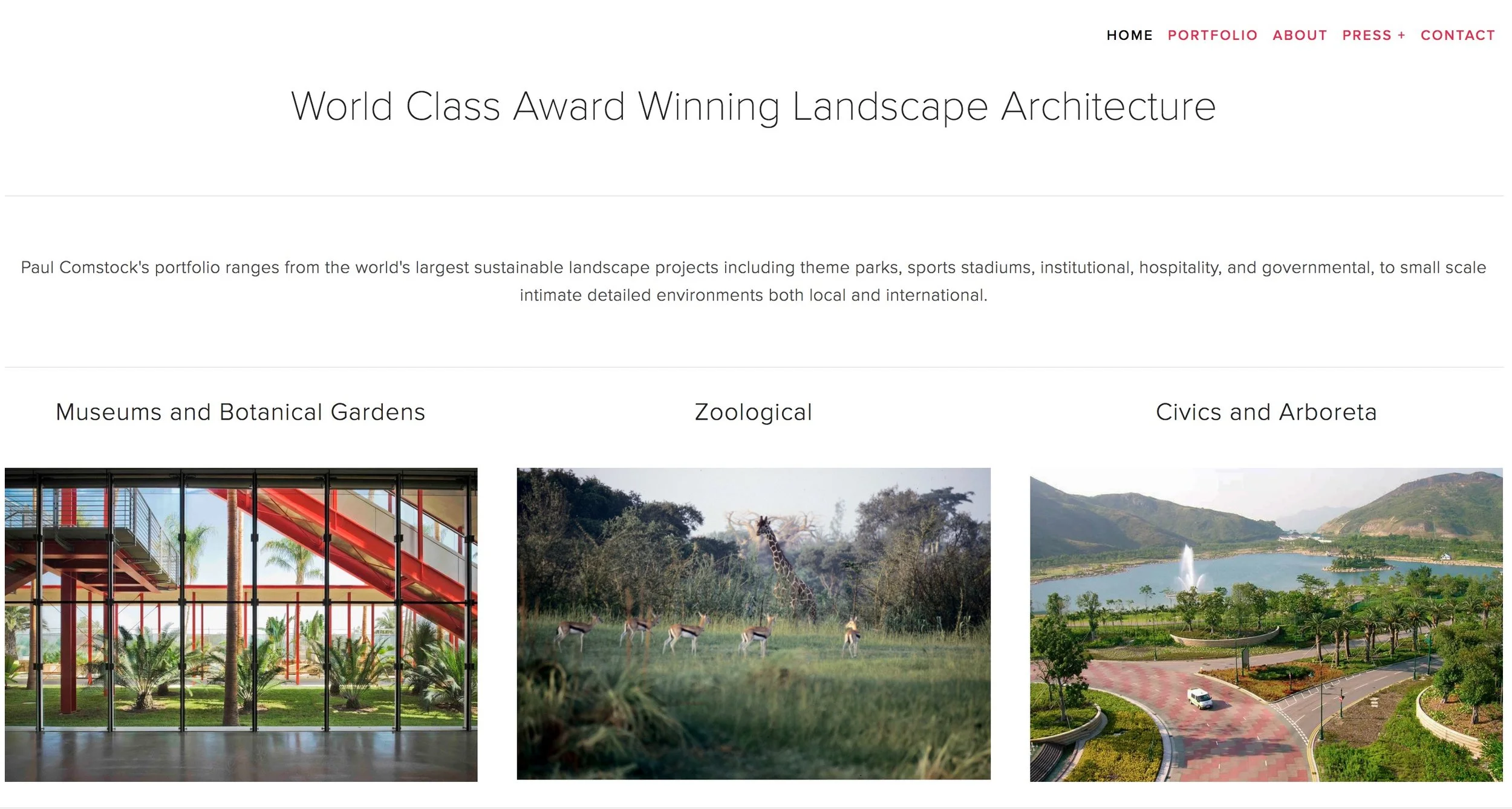 Web Design - Comstock Landscape Architecture