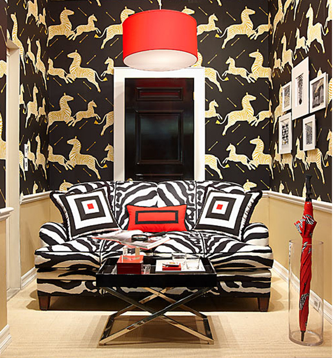 Zebra wallpaper as seen in The Royal Tenenbaums  Film and Furniture