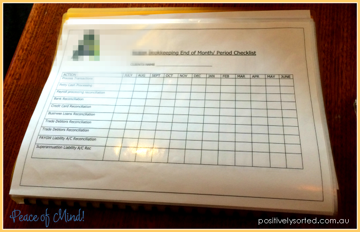 bookkeeping checklist organised finances