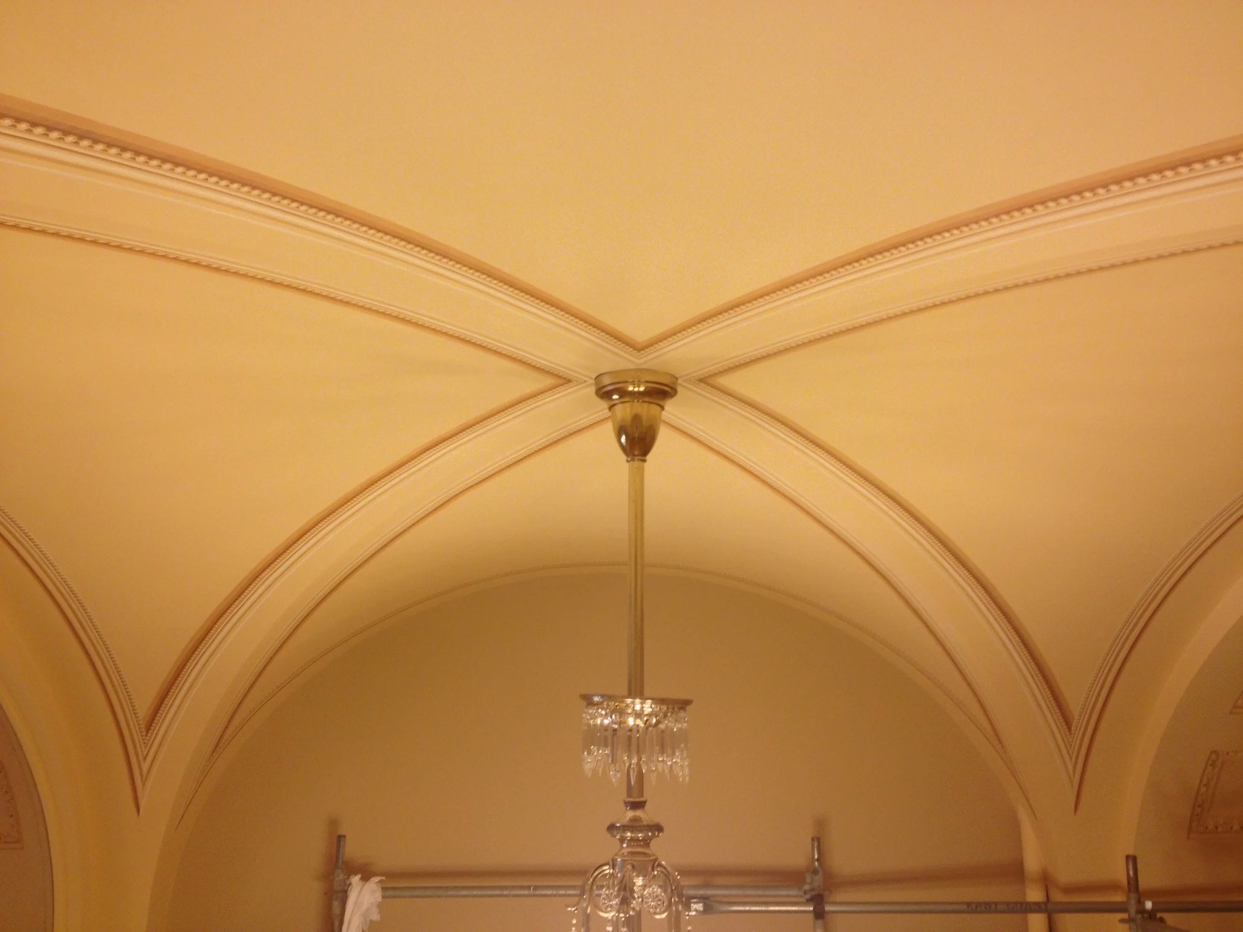 Painted design on a plaster ceiling - overall view 