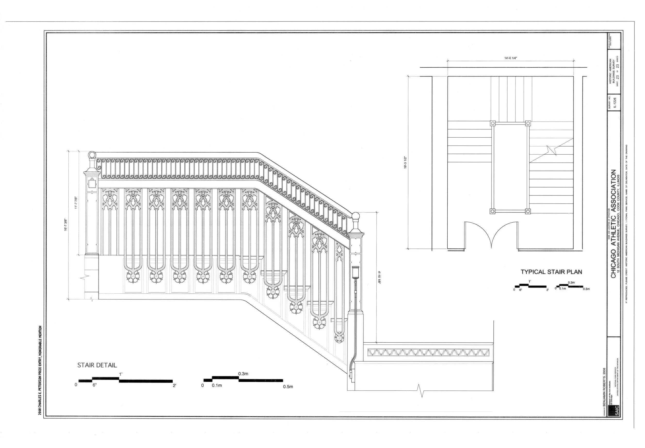  Measured drawing using VectorWorks computer-aided design software. 