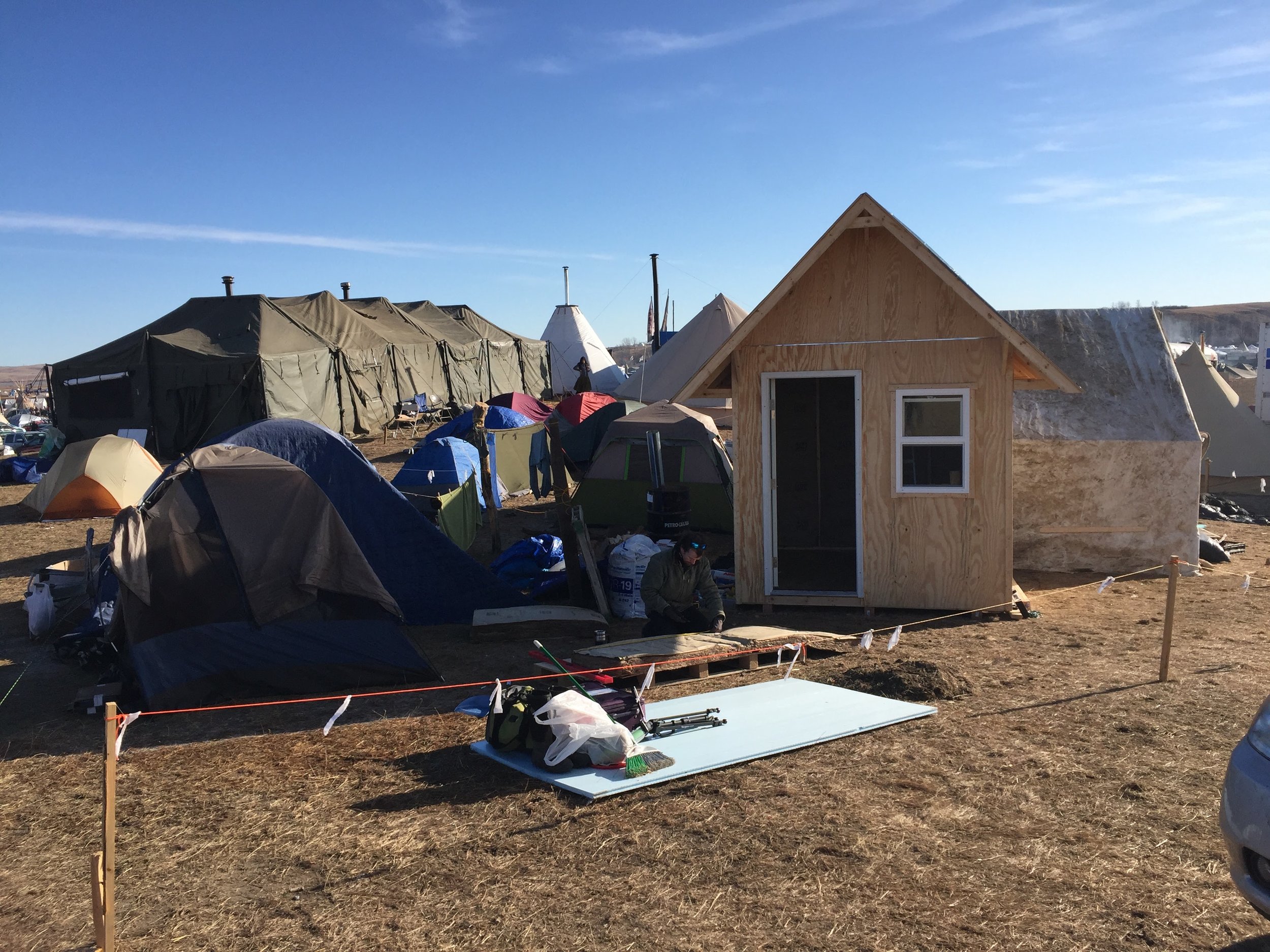  Construction of tiny house.    