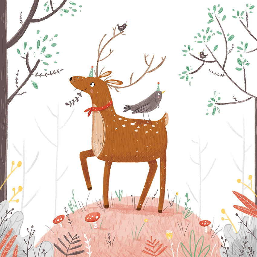 deer and bird party louise wright.jpg