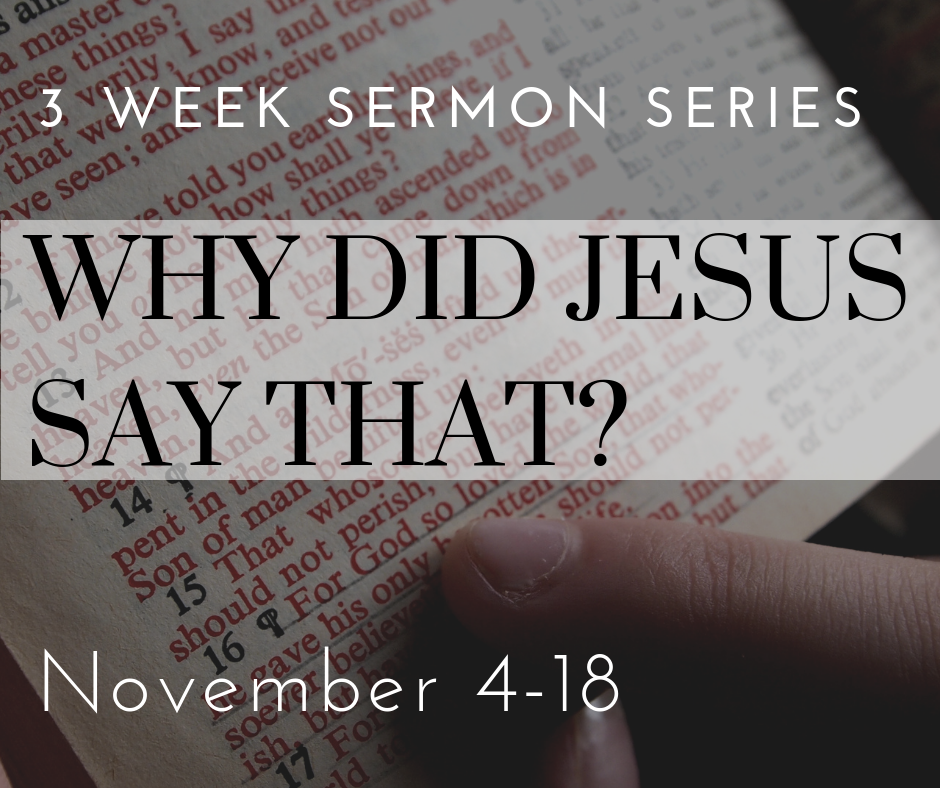 This series focuses on some of the hard sayings of Jesus – that is, on some of the things he said that can be real “head-scratchers.” We can sometimes tend to push back against these hard sayings, but if we understand them and yield to them, we can more faithfully live the way in which Jesus has called us to live.