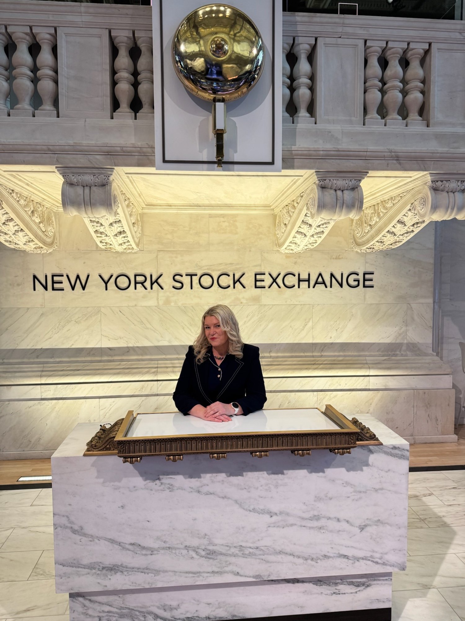 Val Wright at the New York Stock Exchange
