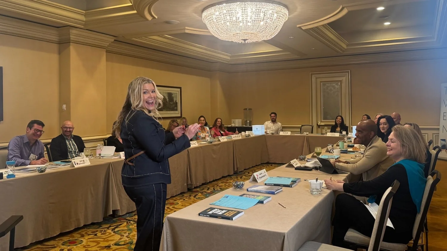 Val Wright facilitating a TWEN JACARANDA executive breakfast at The Langham Pasadena