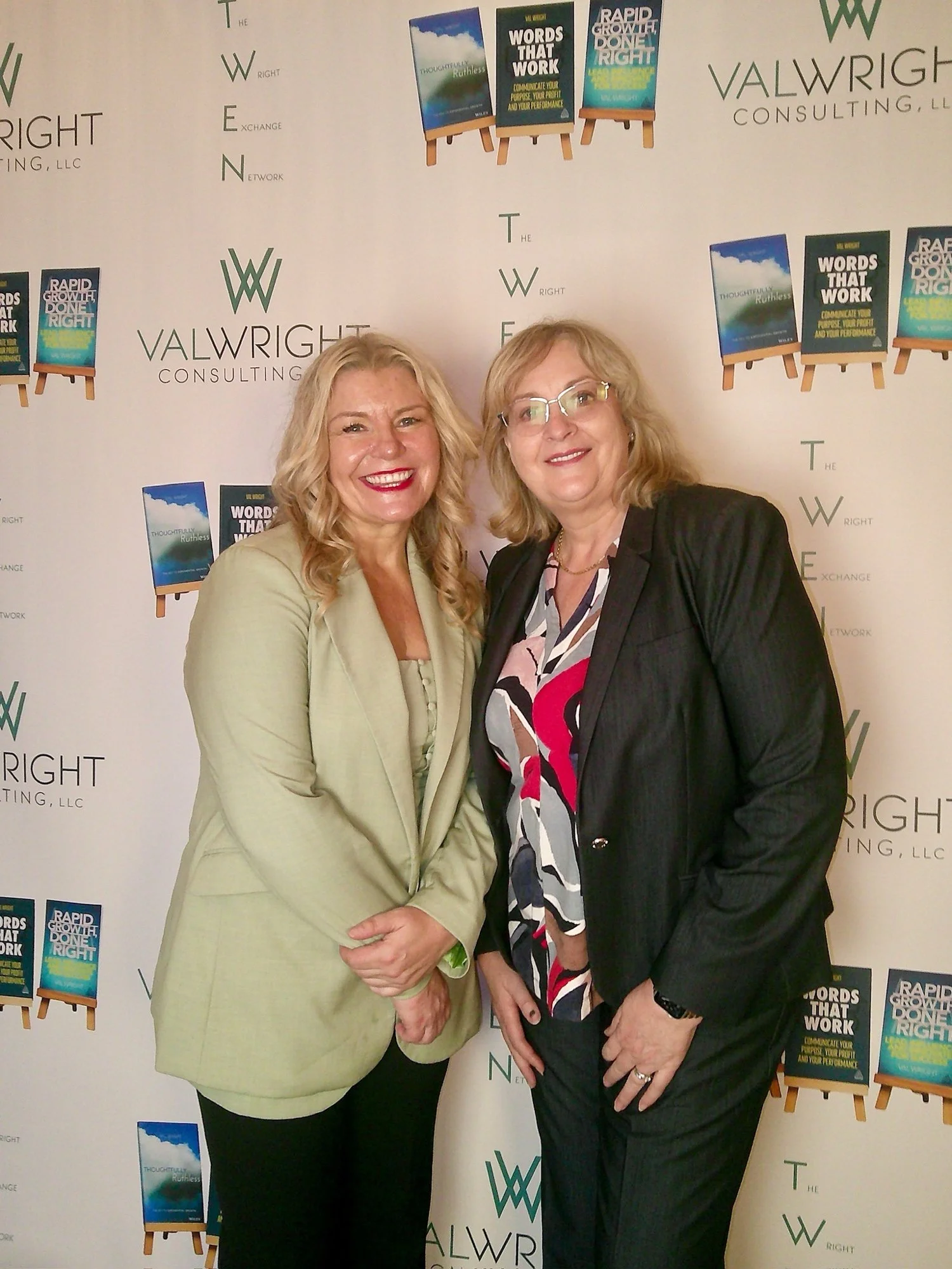 Trish Bousfield with Val Wright