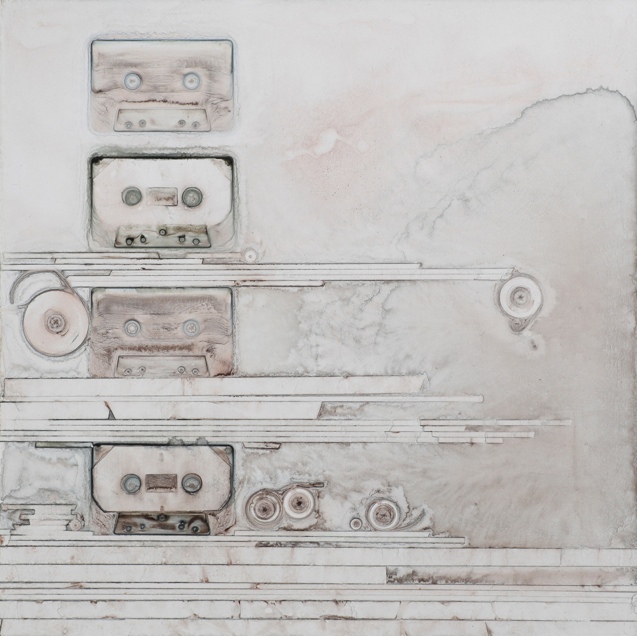   Ghost cassettes &nbsp;  |&nbsp;&nbsp;&nbsp;2013 &nbsp; | &nbsp;watercolor on panel &nbsp; | &nbsp; 18" x 18" 