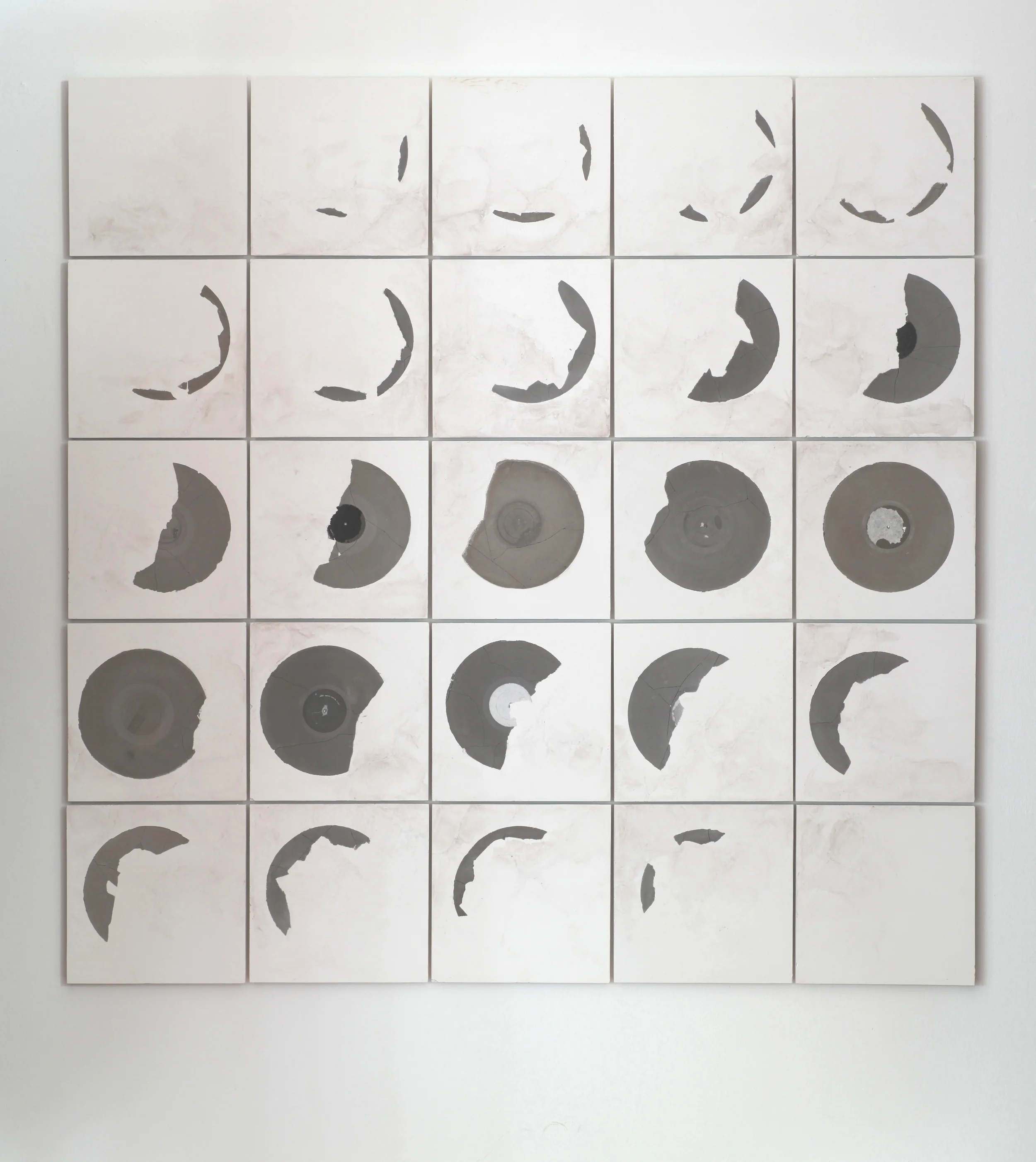 Record Fossil | Moon Calendar #1 | 2013 | plaster, concrete and pigment | 82" x 82"