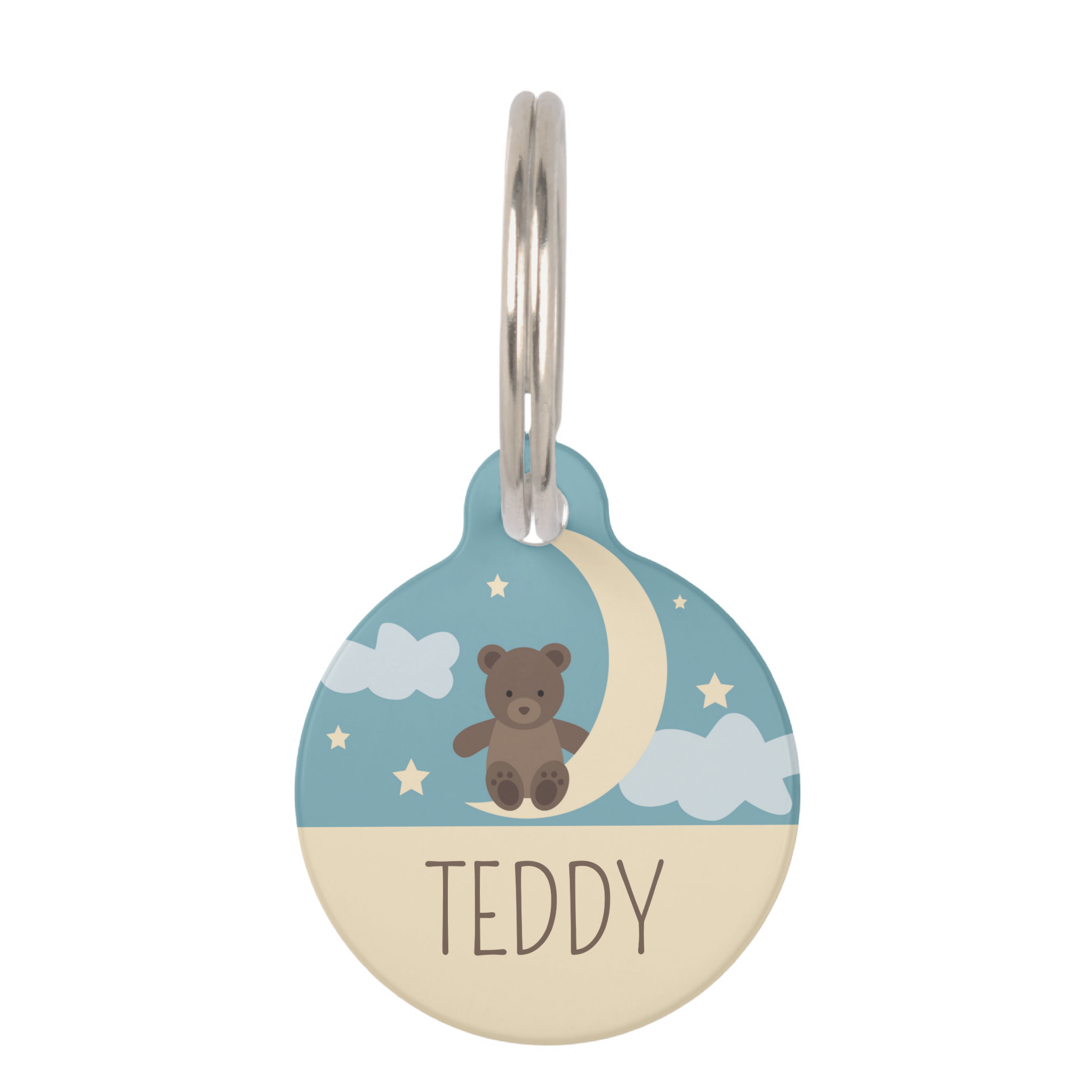 Zazzle Teddy Bear with Moon Pet ID Tag (Front).png