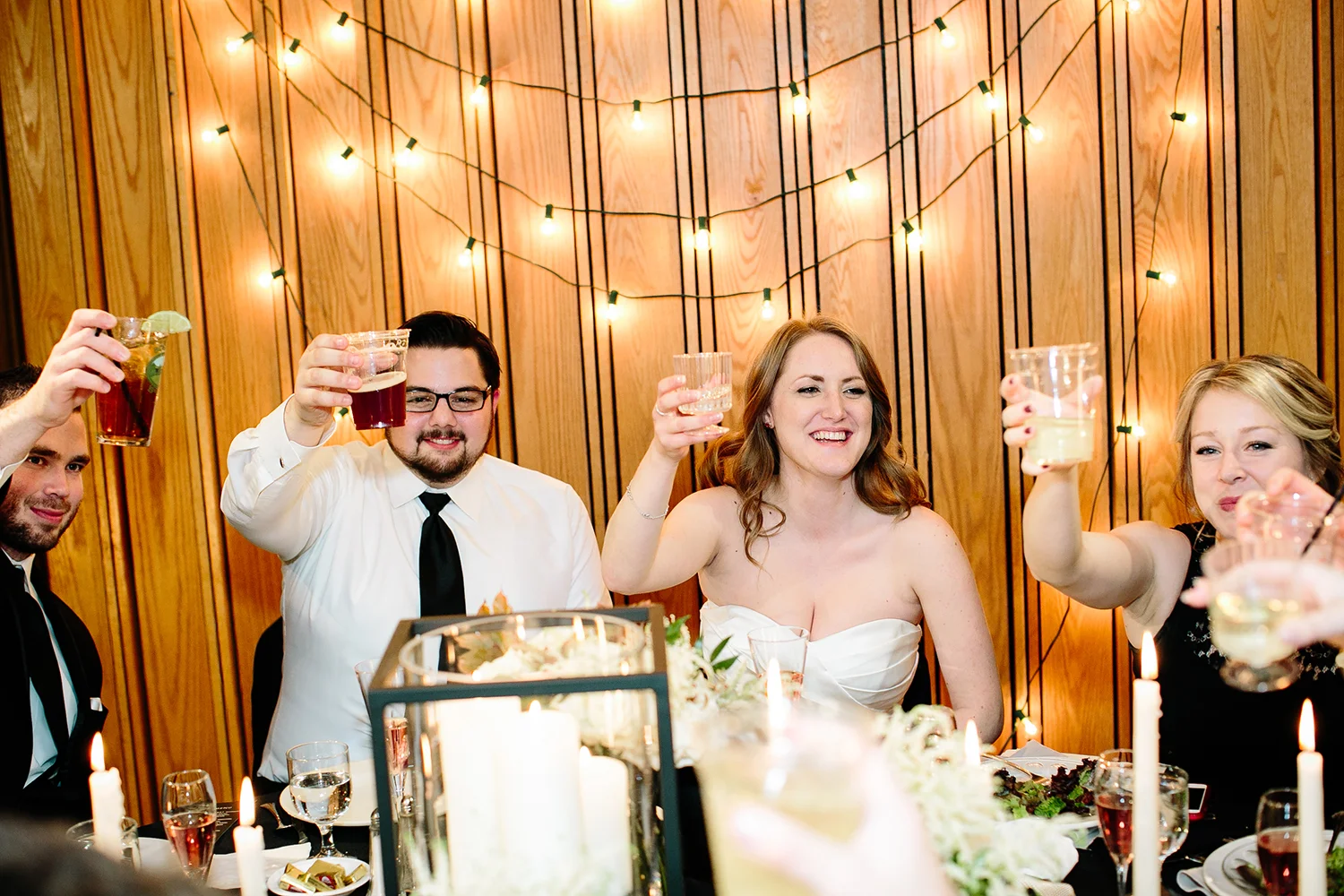 wedding toast with friends