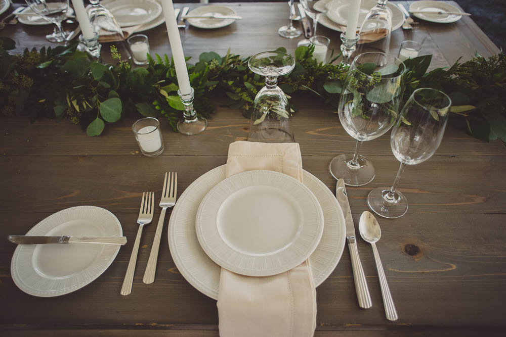 refined and simple wedding placesetting