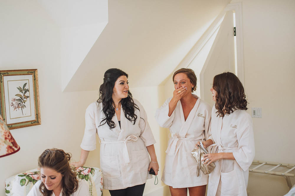 bridesmaids get ready at private residence