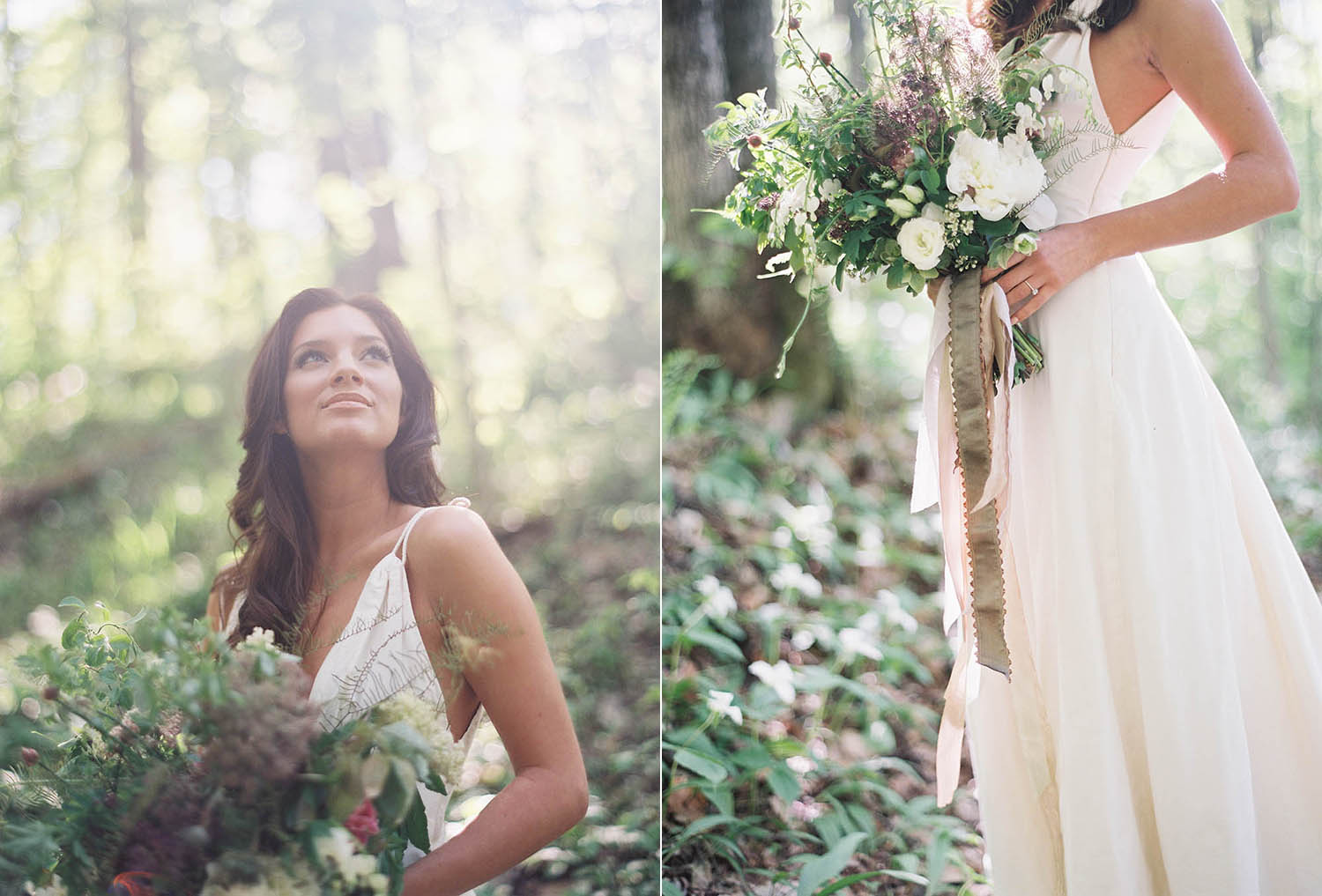 trillium inspired forest bridal shoot