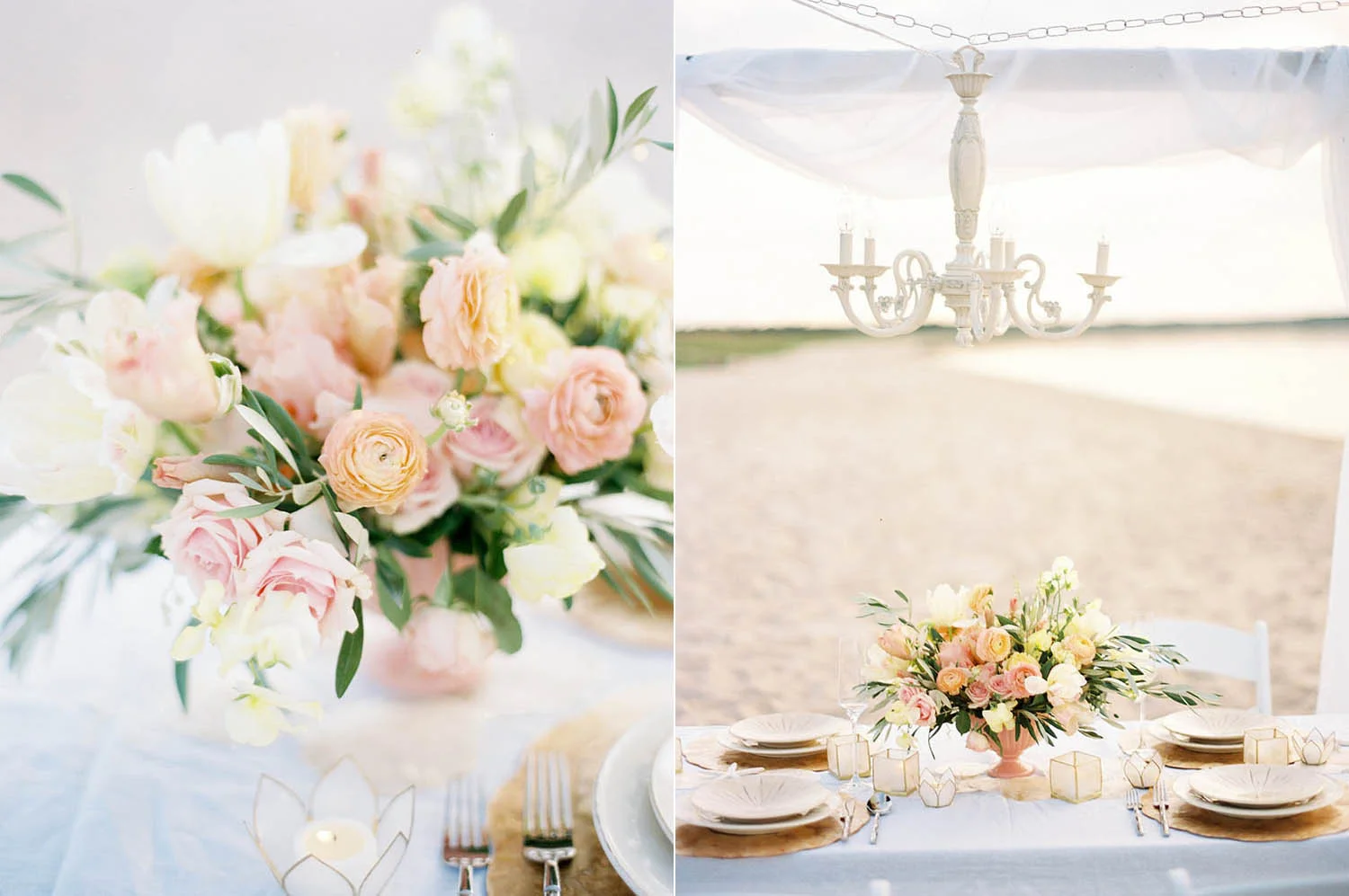 dreamy sunset pastel wedding