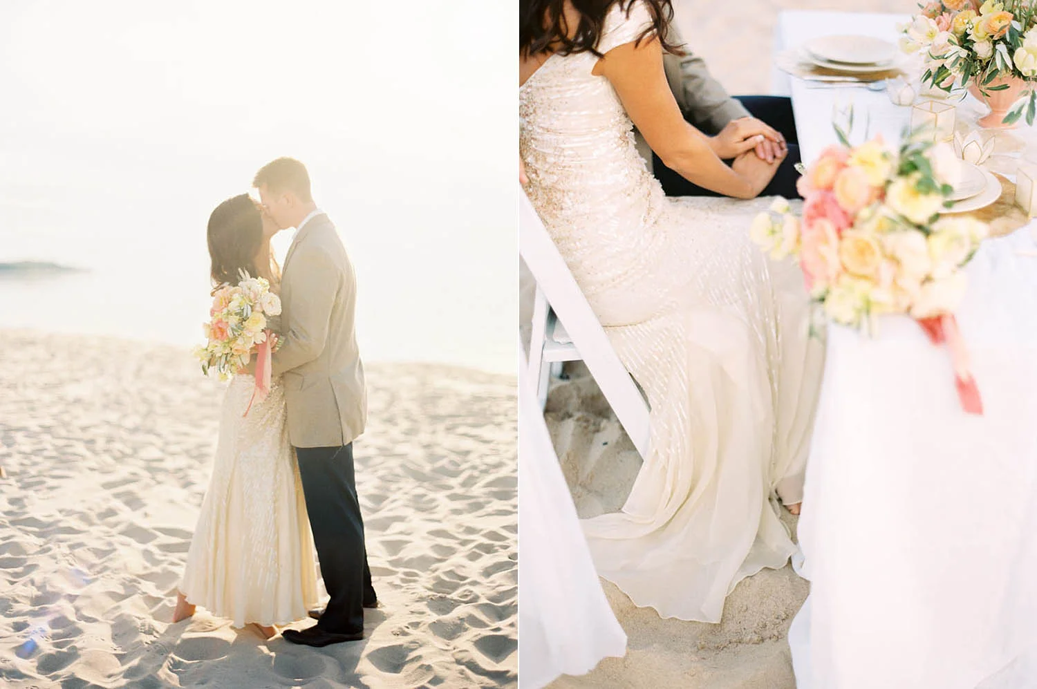 dreamy sunset pastel wedding