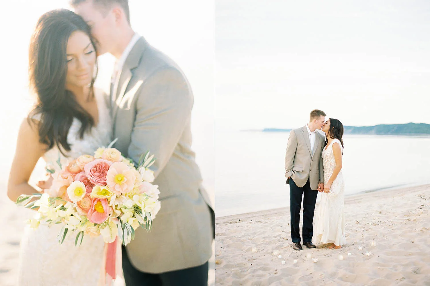 dreamy sunset pastel wedding