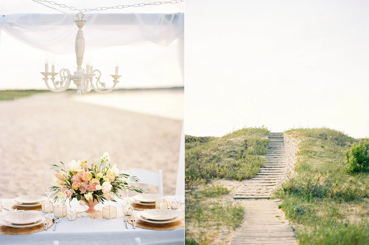 white chandelier and ranunculous rose and olive branch centerpieces