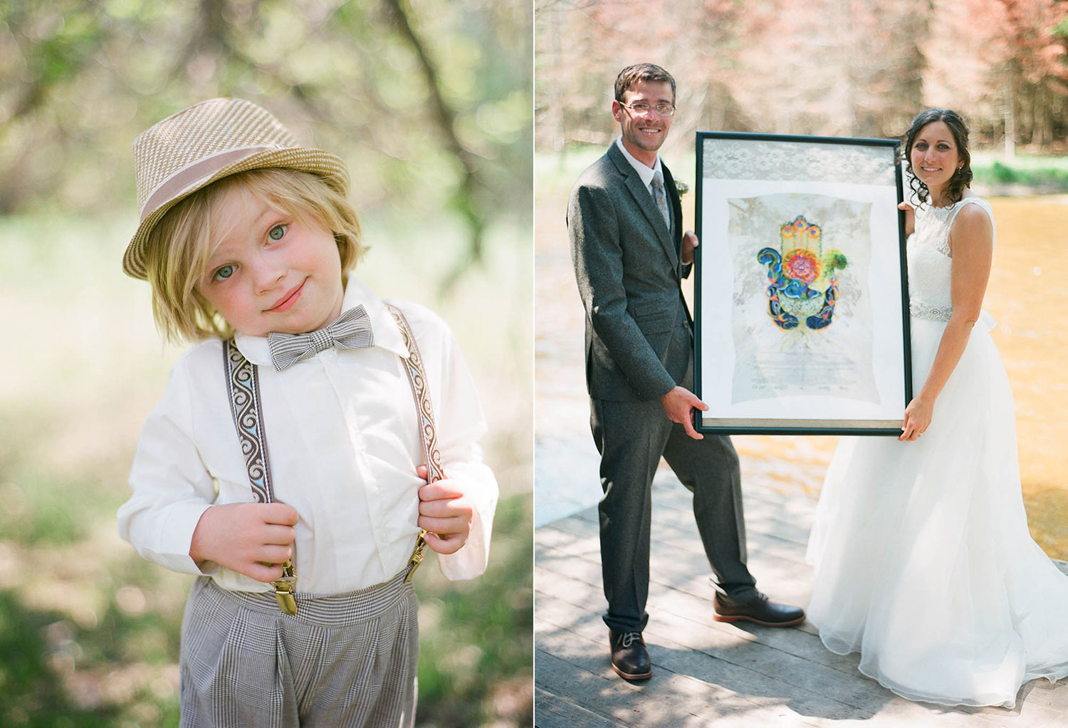 framed guestbook and cute ringbearer