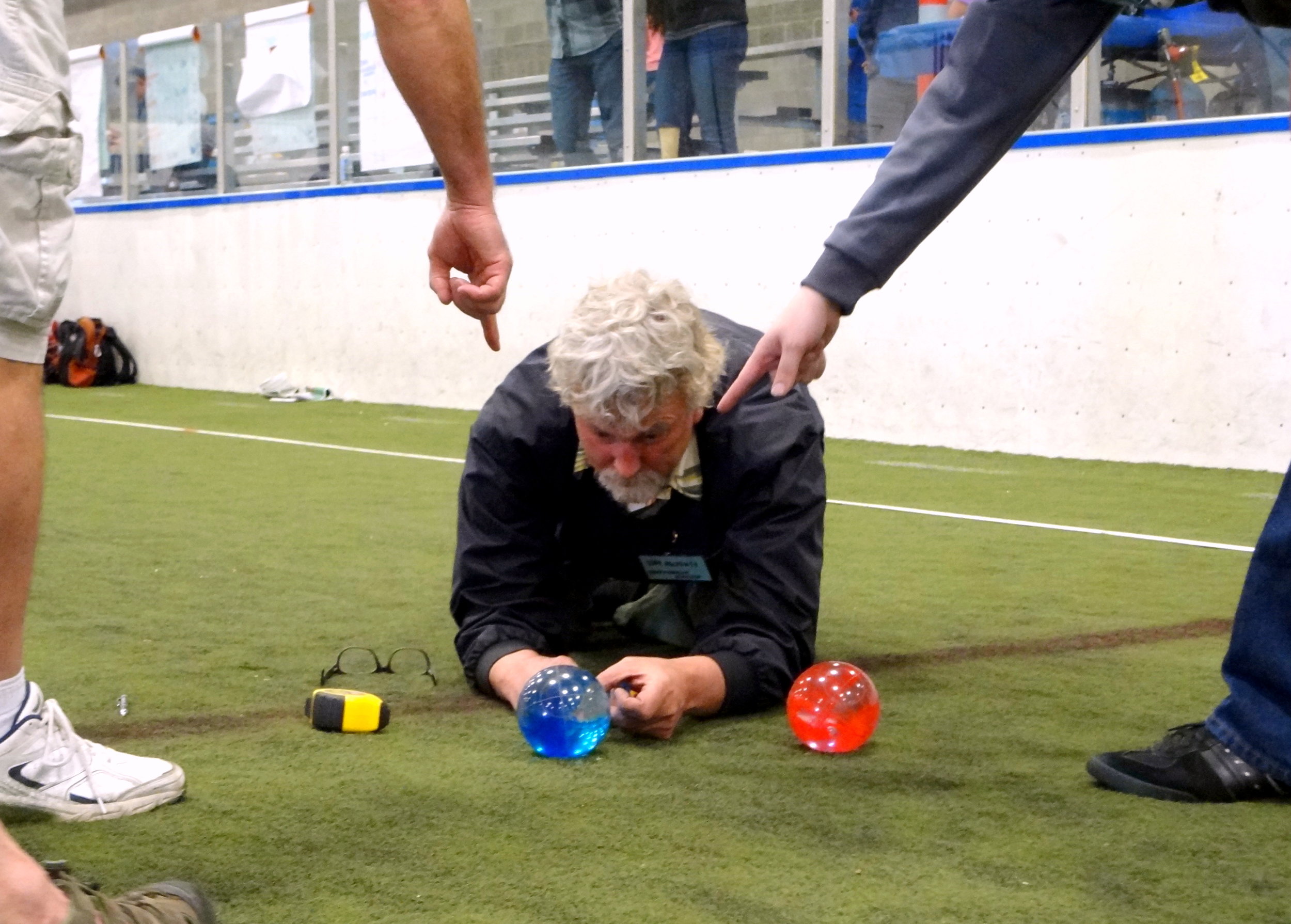 Tom McNutt, of Boccemon, refereeing a close match. Photo credit: Whatcom Dispute Resolution Center