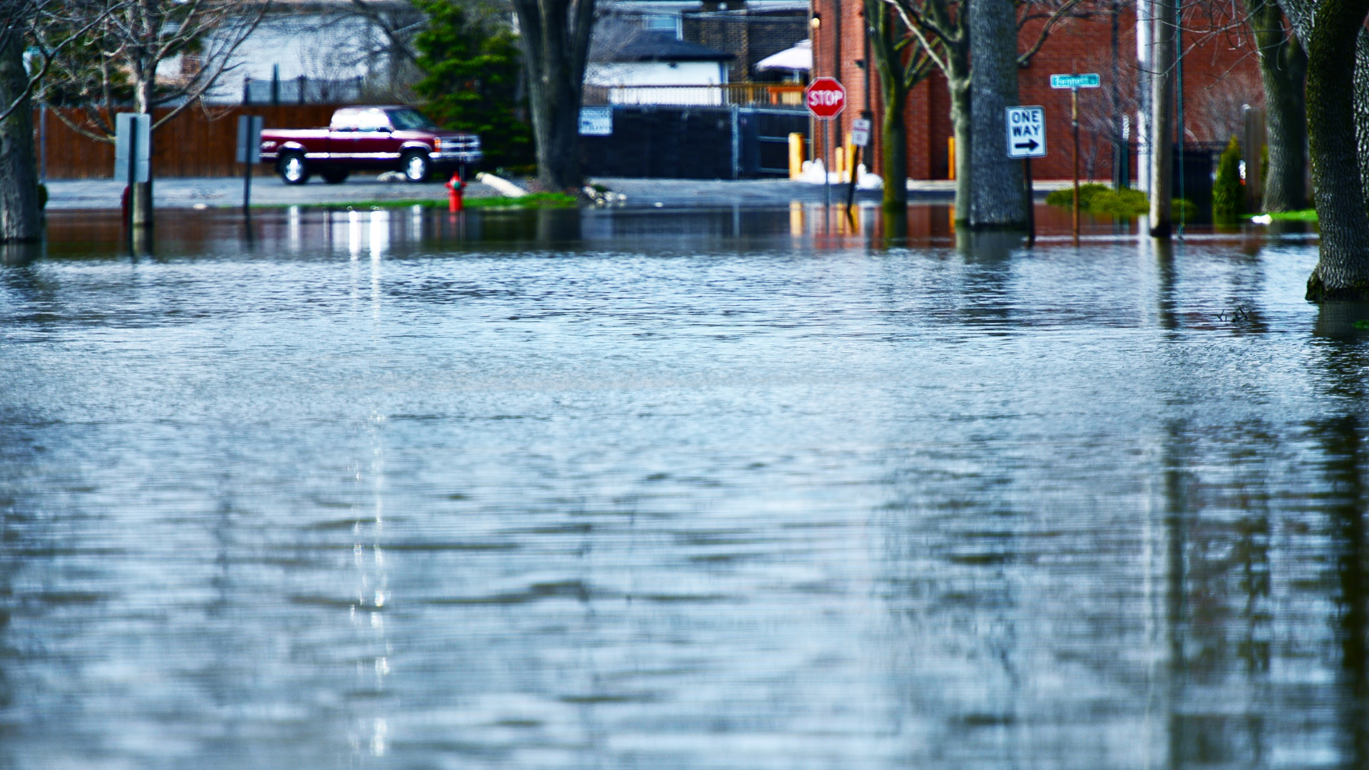 image of a flooded streetway