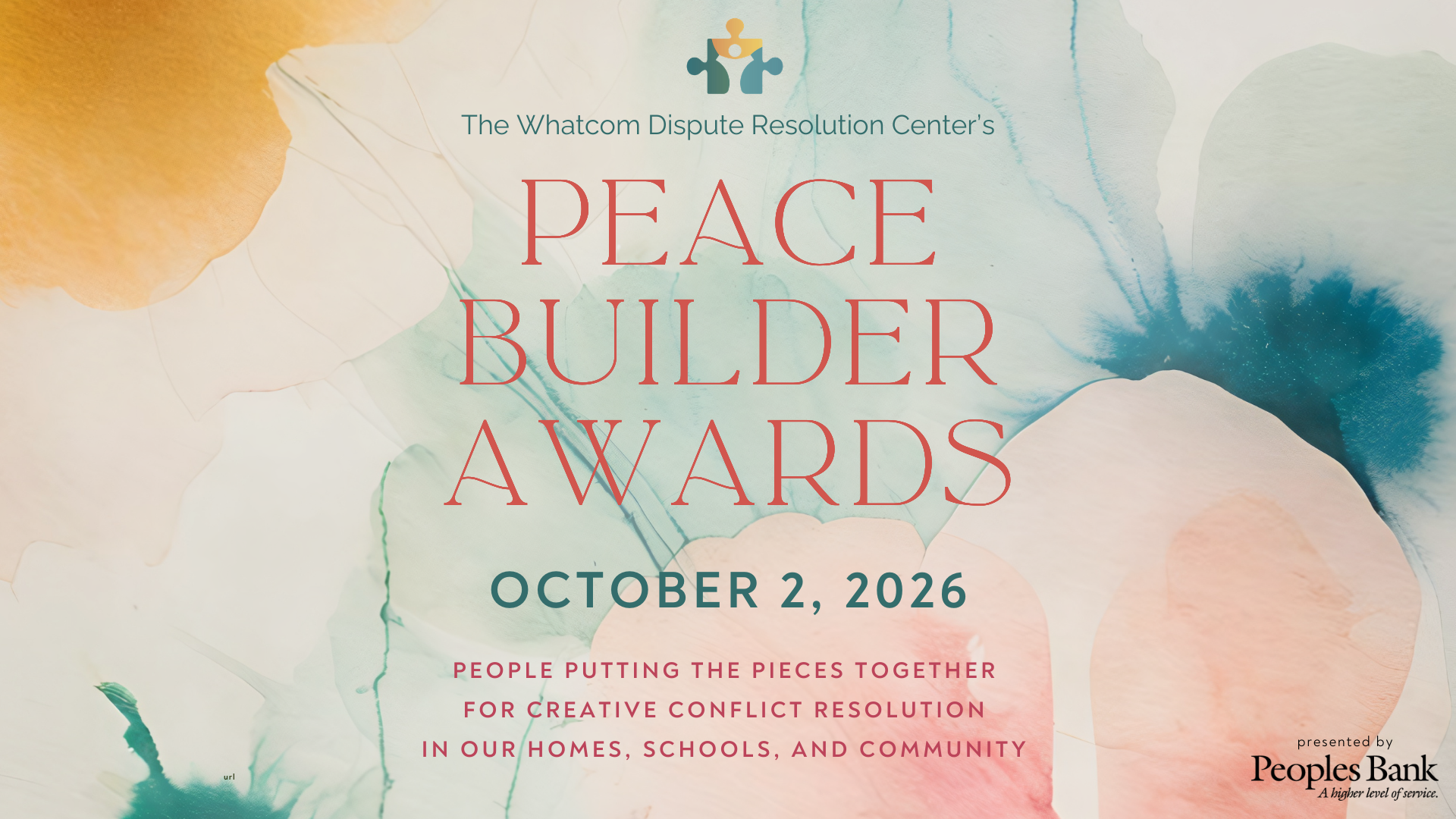 Peace Builder Awards, October 2, 2026