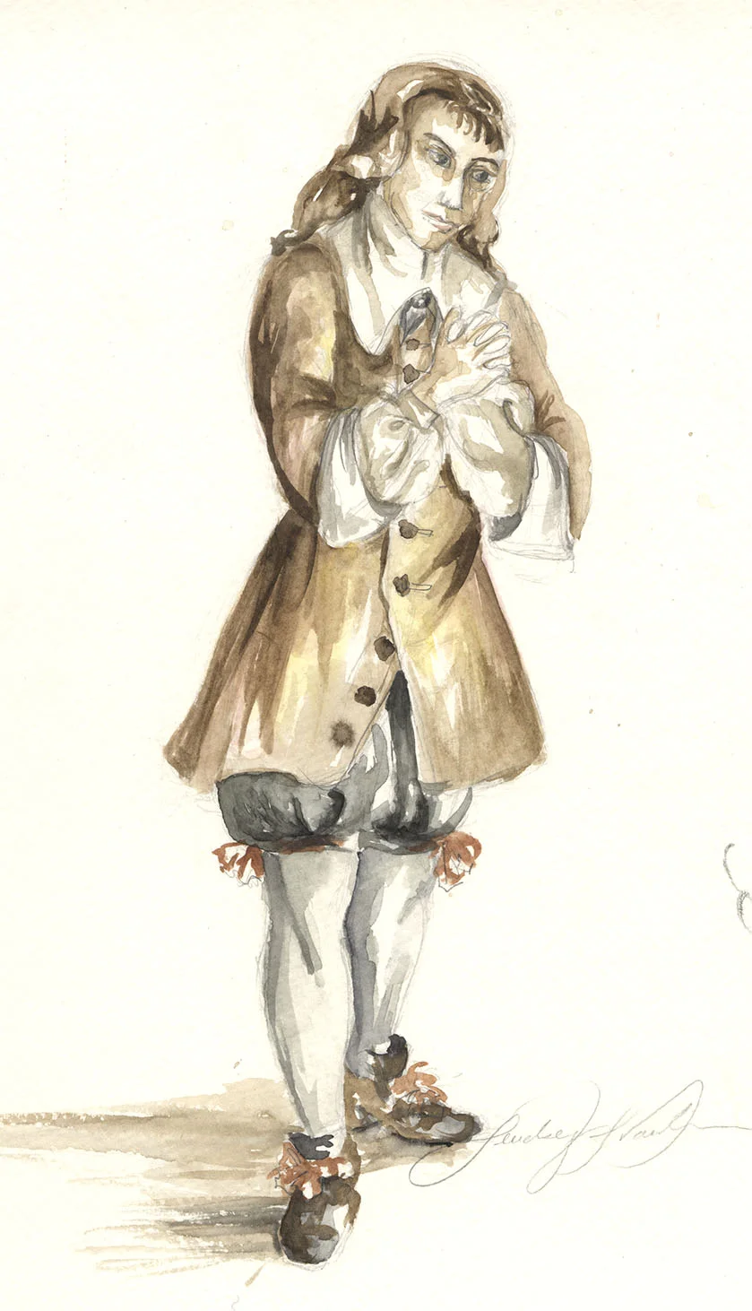 Conceptual design for Tartuffe in Tartuffe. Watercolor