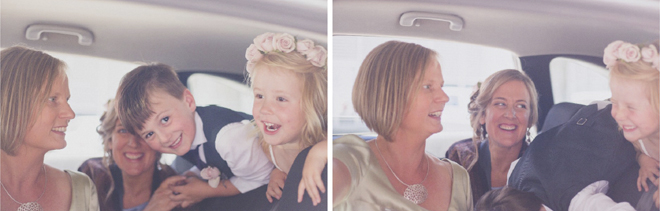 Excited and nervous laughter just moments before the family walk down the isle together.