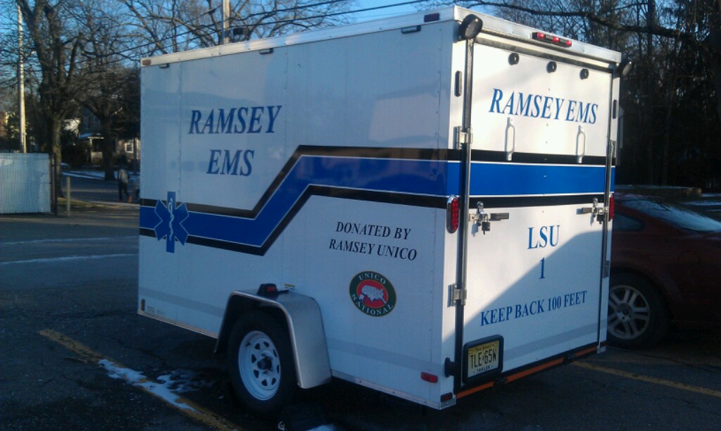 LSU - 1: Logistical Support Unit 1 which is a trailer that was purchased in 2012 with funds donated by the Ramsey Greater Unico. 