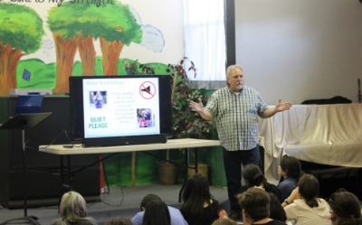  Jeff White speaks to camp attendees. Timothy Bella/America Tonight