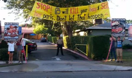 Head of Planned Parenthood Security meets the Resistance at Protest PP Riverside!