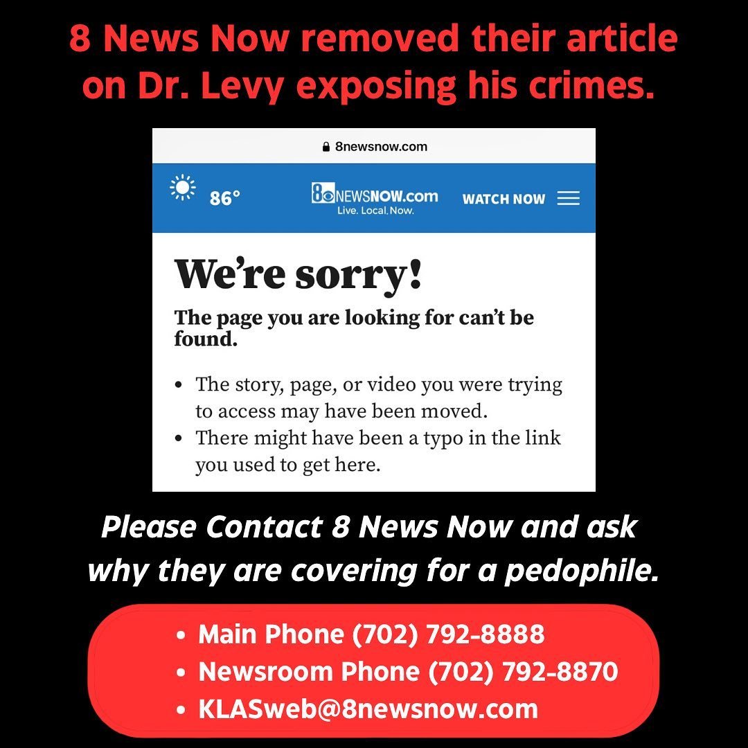 @8newsnow Why did you remove the article exposing the crimes of Dr. Adam Levy?! Why are you covering for a pedophile?! @8newsnow