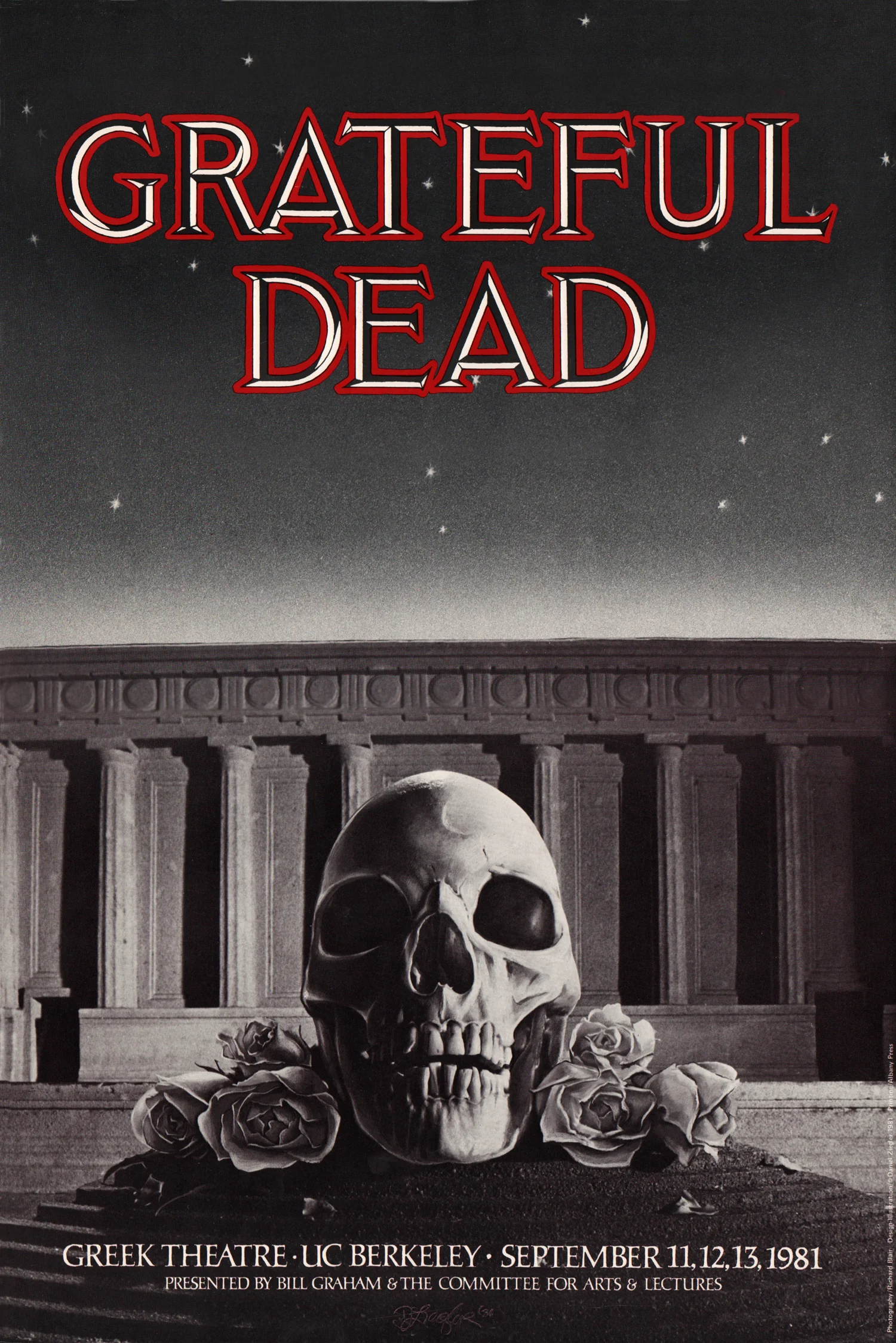 Grateful Dead, Greek Theater, Berkeley, 1981, 14.5 x 21.5"