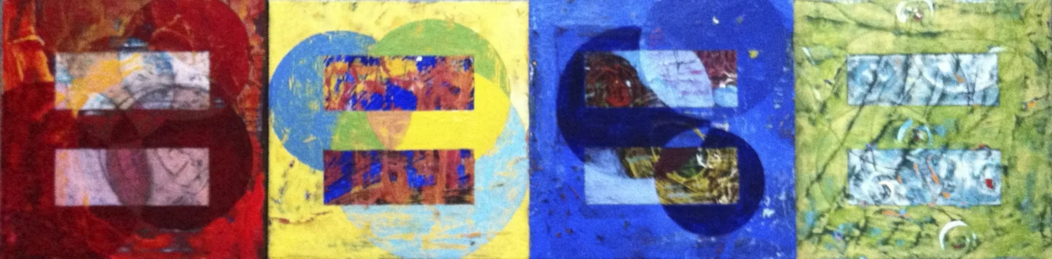The Four Humors of Sometime Soon, 2013, polyptych, oil on wood panels. 61X15.25 cm. 