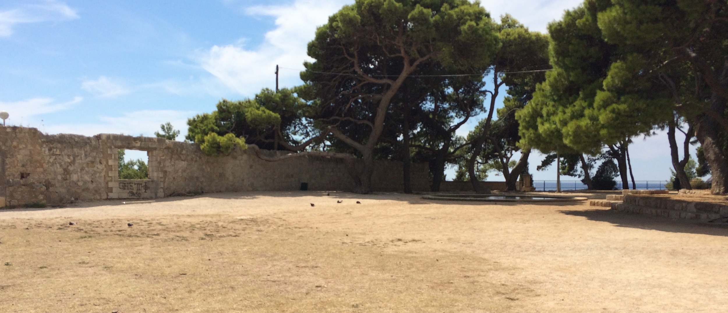 This is a spot in Park Gradac, just outside old city Dubrovnik where Joffrey's (Purple) Wedding was filmed in the HOB series "The Game of Thrones."