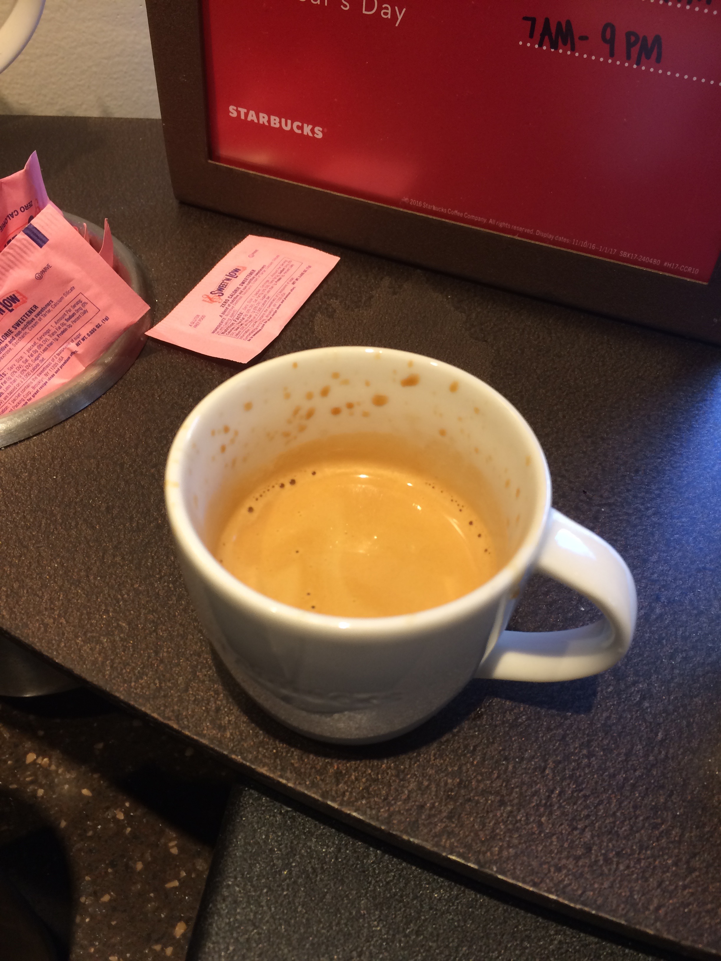 Dulpo espresso at Starbucks. 