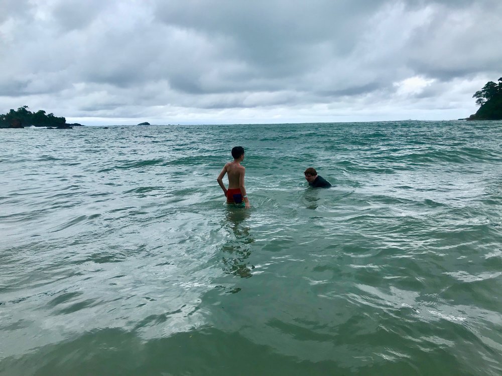  Swimming in the Pacific.  