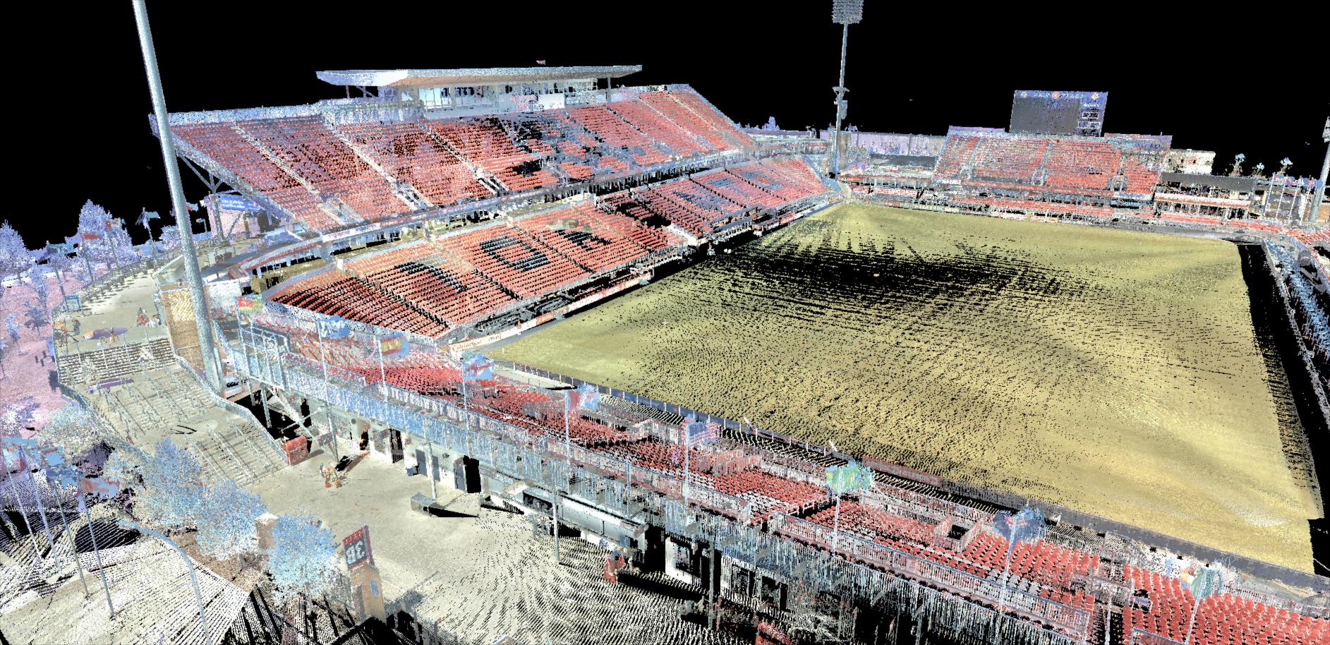 Point cloud of the registered scan, BMO Field, Toronto, ON.