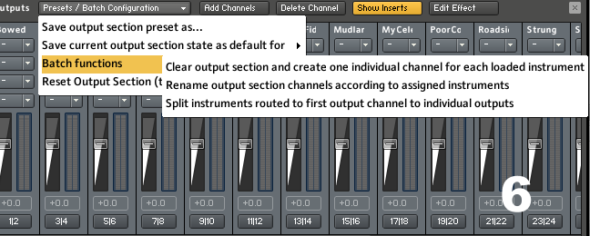 Changing Kontakt patch outputs.