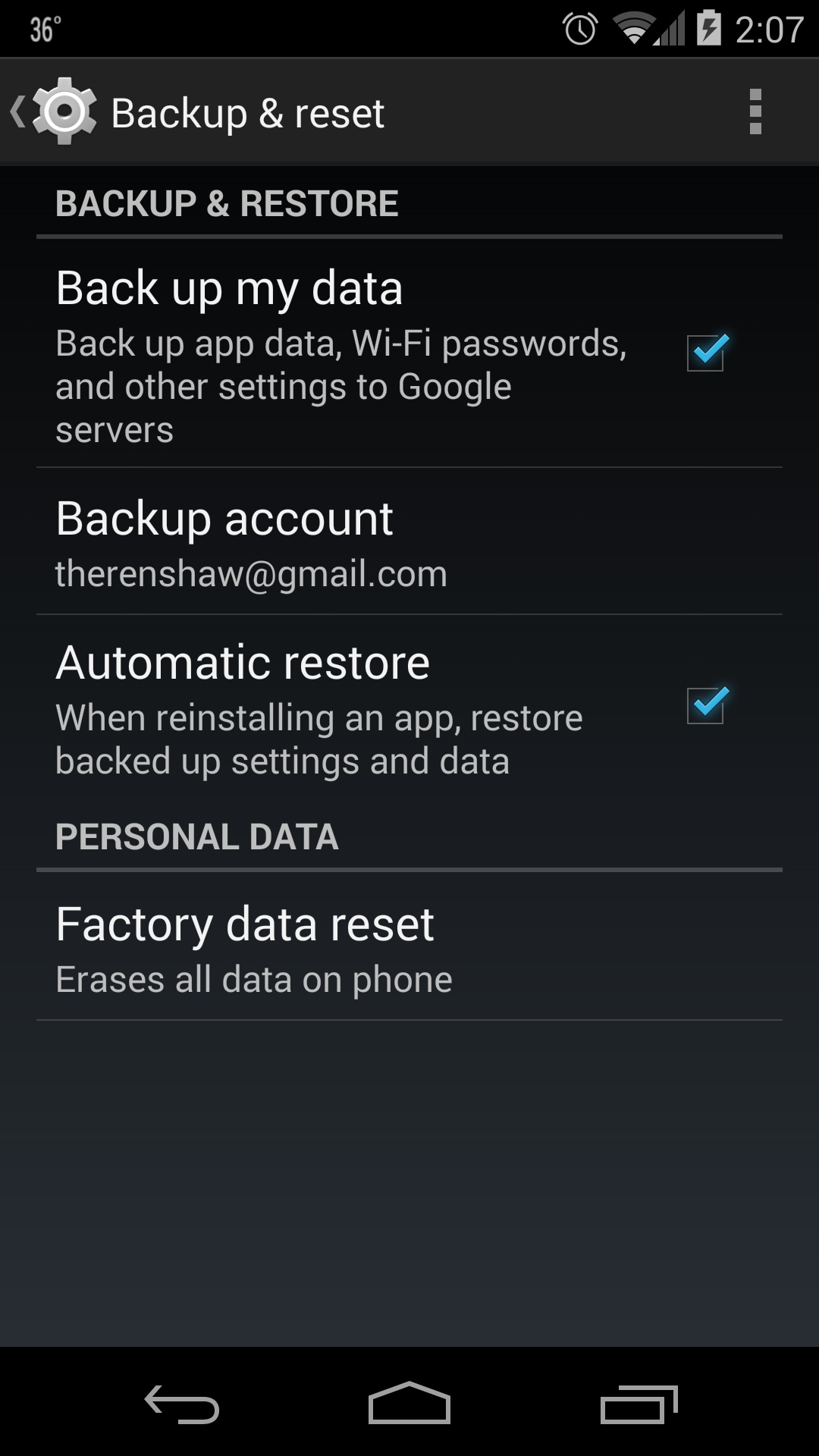ProTechCoach Android Backup Setting Screen.png