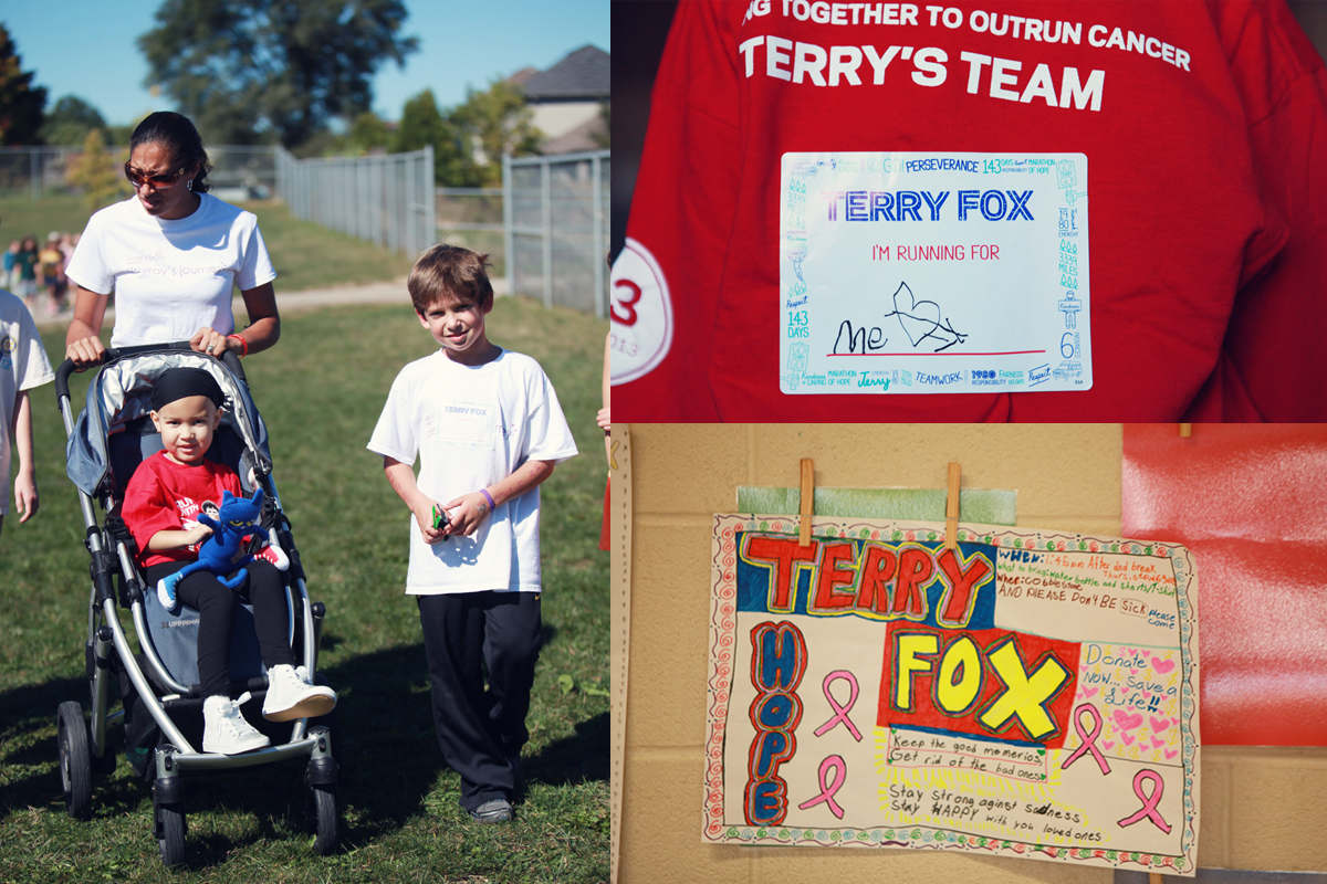 Desiray got to participate in her school's Terry Fox run with her cousin Kruz. At the time she was dealing with a lot of nerve damage to her legs. She didn't walk for a few weeks at one point.