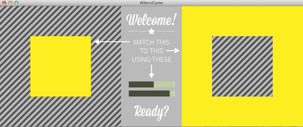 The start screen of the game.