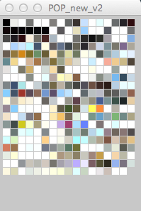 This is from an&nbsp;early attempt&nbsp;&nbsp;at distilling and presenting multiple images by&nbsp;only showing&nbsp;the single most predominant color in each. Nothing too thrilling here, but I was starting to learn to work with multiple files in th…
