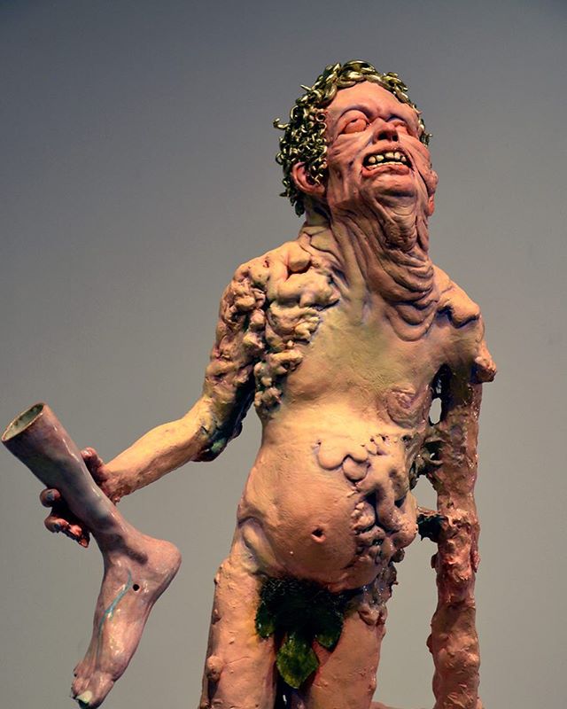 &quot;Pipe Stand (pipe sold separately)&quot; Ceramic stoneware, foam, found object, hair, and acrylic. Will be on  display at 198 Allen street, NYC Aug 6th-12th for the @conartistnyc All Stars show. The big event day is 🎉Aug 9th 7pm-11pm🎉 come on 