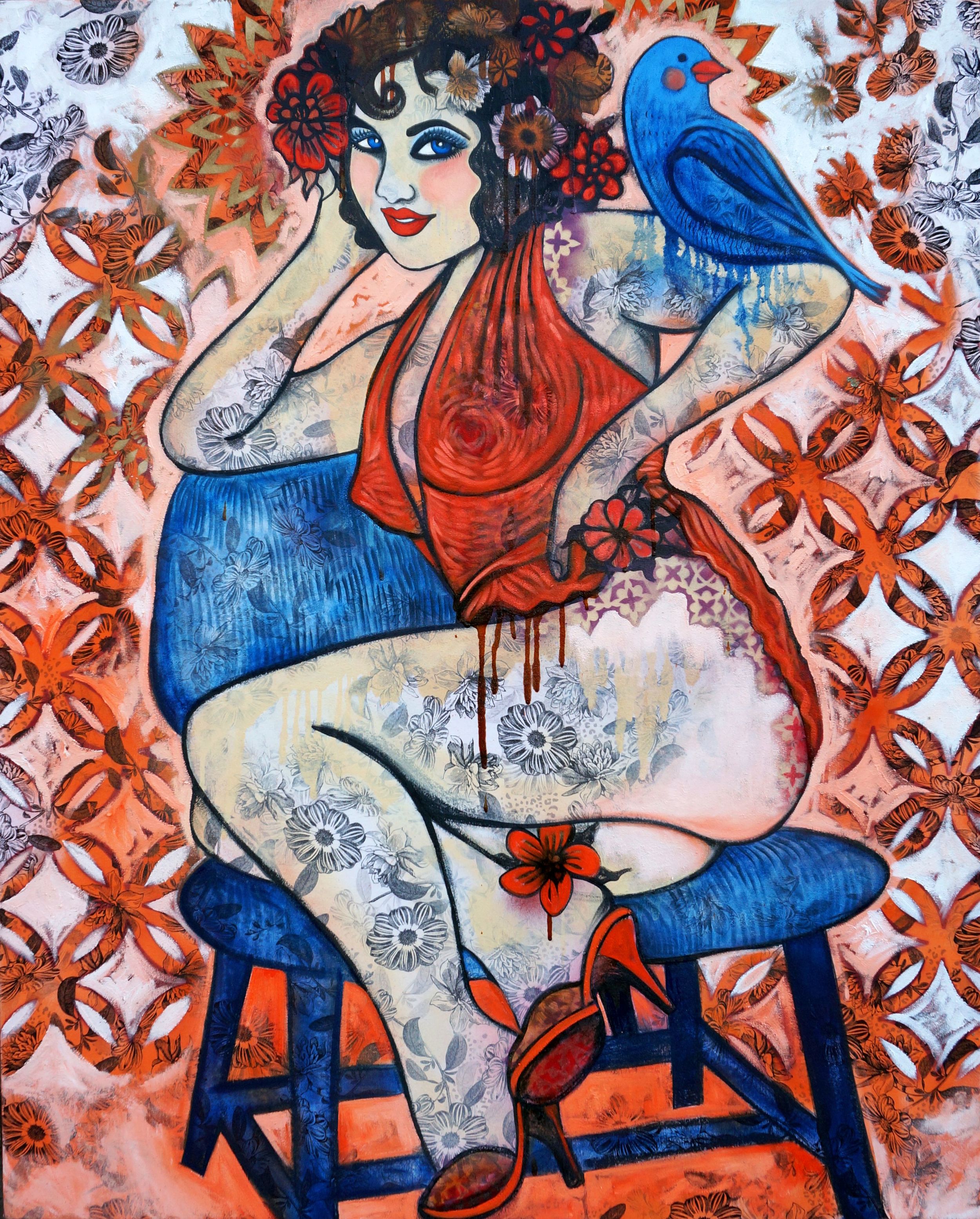 Saucy Minx with bluebird