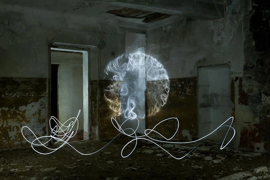 Example of light painting photography